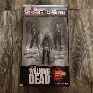 The Walking Dead Bloody 3 Pack Michonne with Zombie Pets